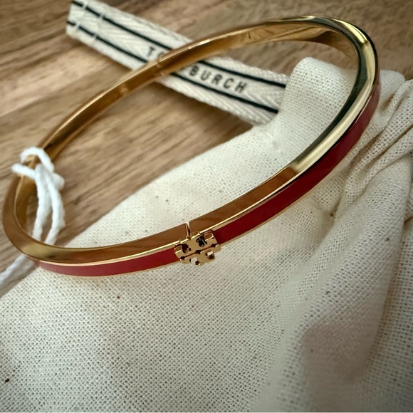 NWT! Tory Burch 18K gold plated brass bracelet, authentic, includes TB dust bag - Picture 10 of 16